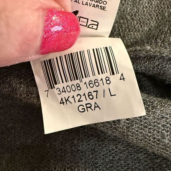 Beautiful studded Karen by Karen Kane soft gray blouse size L - Picture 7 of 7